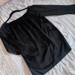rag & bone off the shoulder black blouse